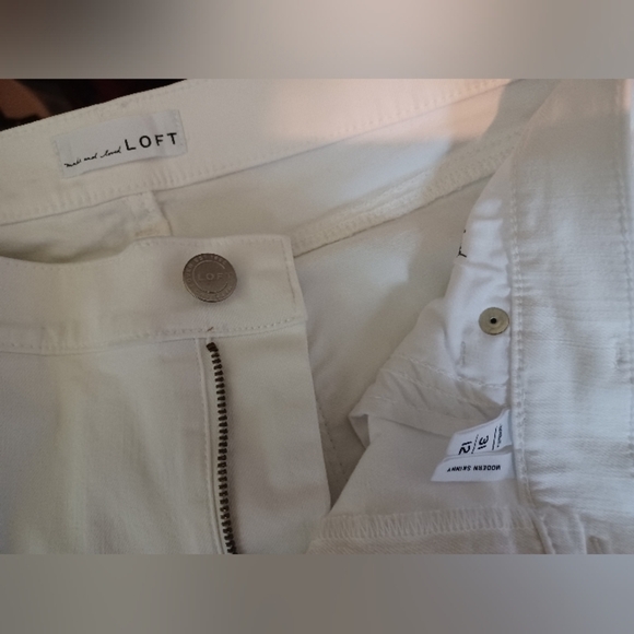 🍒 LOFT White Straight Leg Jeans Classic Style - Picture 7 of 9